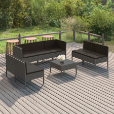 vidaXL 8 részes szürke polyrattan kerti ülőgarnitúra párnákkal kerti bútor