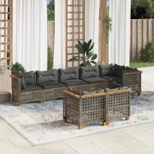 vidaXL 8 részes szürke polyrattan kerti ülőgarnitúra párnákkal kerti bútor