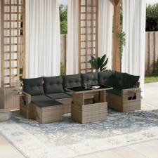 vidaXL 8 részes szürke polyrattan kerti ülőgarnitúra párnákkal kerti bútor
