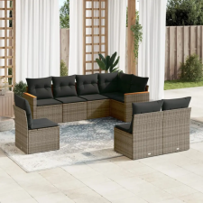 vidaXL 8-részes szürke polyrattan kerti ülőgarnitúra párnákkal kerti bútor