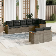 vidaXL 8-részes szürke polyrattan kerti ülőgarnitúra párnákkal kerti bútor