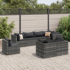 vidaXL 8 részes szürke polyrattan kerti ülőgarnitúra párnákkal kerti bútor