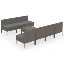 vidaXL 8 részes szürke polyrattan kerti ülőgarnitúra párnákkal (3094330) kerti bútor