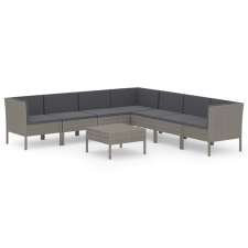 vidaXL 8 részes szürke polyrattan kerti ülőgarnitúra párnákkal (3094458) kerti bútor
