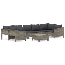 vidaXL 8 részes szürke polyrattan kerti ülőgarnitúra párnákkal (3187303) kerti bútor