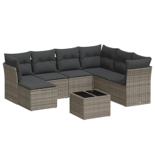vidaXL 8-részes szürke polyrattan kerti ülőgarnitúra párnákkal (3218000) kerti bútor