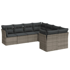 vidaXL 8-részes szürke polyrattan kerti ülőgarnitúra párnákkal (3218590) kerti bútor