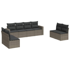 vidaXL 8-részes szürke polyrattan kerti ülőgarnitúra párnákkal (3218840) kerti bútor