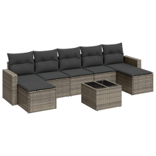 vidaXL 8-részes szürke polyrattan kerti ülőgarnitúra párnákkal (3219340) kerti bútor
