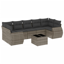 vidaXL 8-részes szürke polyrattan kerti ülőgarnitúra párnákkal (3221139) kerti bútor