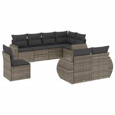 vidaXL 8-részes szürke polyrattan kerti ülőgarnitúra párnákkal (3221639) kerti bútor