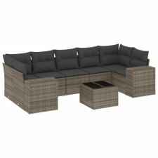vidaXL 8-részes szürke polyrattan kerti ülőgarnitúra párnákkal (3222339) kerti bútor