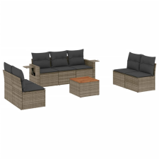 vidaXL 8-részes szürke polyrattan kerti ülőgarnitúra párnákkal (3224520) kerti bútor