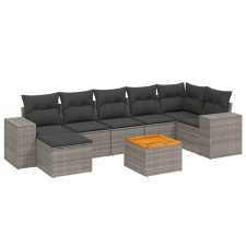 vidaXL 8-részes szürke polyrattan kerti ülőgarnitúra párnákkal (3225556) kerti bútor