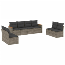 vidaXL 8-részes szürke polyrattan kerti ülőgarnitúra párnákkal (3225892) kerti bútor