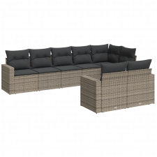 vidaXL 8-részes szürke polyrattan kerti ülőgarnitúra párnákkal (3251557) kerti bútor