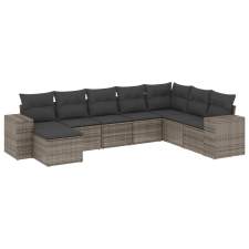 vidaXL 8-részes szürke polyrattan kerti ülőgarnitúra párnákkal (3255297) kerti bútor