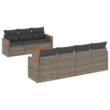 vidaXL 8-részes szürke polyrattan kerti ülőgarnitúra párnákkal (3258210) kerti bútor
