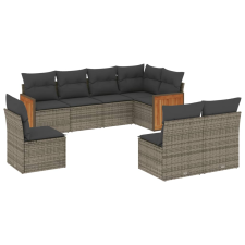 vidaXL 8-részes szürke polyrattan kerti ülőgarnitúra párnákkal (3260128) kerti bútor