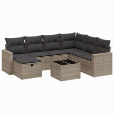 vidaXL 8-részes szürke polyrattan kerti ülőgarnitúra párnákkal (3263536) kerti bútor