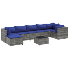 vidaXL 8 részes szürke polyrattan kerti ülőgarnitúra párnákkal (3308239) kerti bútor