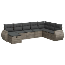 vidaXL 8 részes szürke polyrattan kerti ülőgarnitúra párnákkal (3325636) kerti bútor