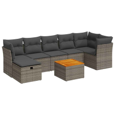 vidaXL 8 részes szürke polyrattan kerti ülőgarnitúra párnákkal (3325770) kerti bútor