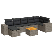vidaXL 8 részes szürke polyrattan kerti ülőgarnitúra párnákkal (3325882) kerti bútor