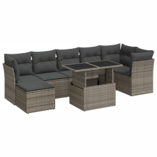 vidaXL 8 részes szürke polyrattan kerti ülőgarnitúra párnákkal (3326201) kerti bútor