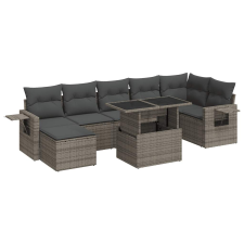 vidaXL 8 részes szürke polyrattan kerti ülőgarnitúra párnákkal (3326521) kerti bútor
