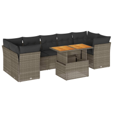 vidaXL 8 részes szürke polyrattan kerti ülőgarnitúra párnákkal (3326902) kerti bútor