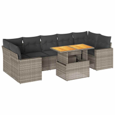 vidaXL 8 részes szürke polyrattan kerti ülőgarnitúra párnákkal (3327014) kerti bútor