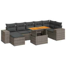 vidaXL 8 részes szürke polyrattan kerti ülőgarnitúra párnákkal (3327406) kerti bútor
