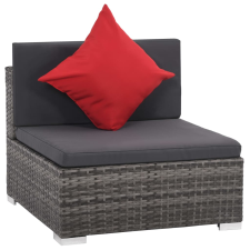 vidaXL 8 részes szürke polyrattan kerti ülőgarnitúra párnákkal (44431) kerti bútor
