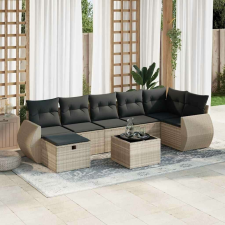 vidaXL 8 részes világosszürke polyrattan kerti ülőgarnitúra párnával kerti bútor