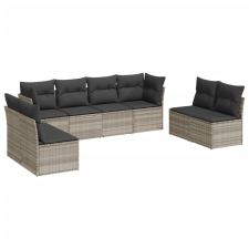 vidaXL 8 részes világosszürke polyrattan kerti ülőgarnitúra párnával (3217452) kerti bútor