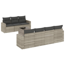 vidaXL 8 részes világosszürke polyrattan kerti ülőgarnitúra párnával (3251069) kerti bútor