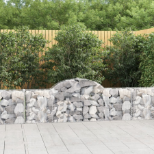 vidaXL 9 db íves horganyzott vas gabion kosár 200x30x60/80 cm kerti tárolás