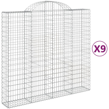 vidaXL 9 db íves horganyzott vas gabion kosár 200x50x180/200 cm (3146411) kerti tárolás