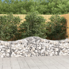 vidaXL 9 db íves horganyzott vas gabion kosár 200x50x60/80 cm kerti tárolás