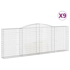 vidaXL 9 db íves horganyzott vas gabion kosár 400x30x140/160 cm (3146899) kerti tárolás