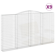 vidaXL 9 db íves horganyzott vas gabion kosár 400x30x220/240 cm (3146951) kerti tárolás