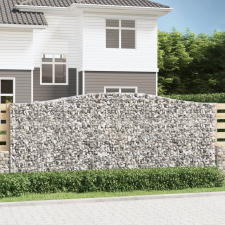 vidaXL 9 db íves horganyzott vas gabion kosár 400x50x160/180 cm kerti tárolás