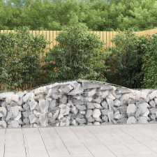 vidaXL 9 db íves horganyzott vas gabion kosár 400x50x60/80 cm kerti tárolás