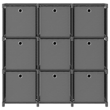 vidaXL 9 rekeszes szürke szövet polc dobozokkal 103 x 30 x 107,5 cm  (322613) bútor