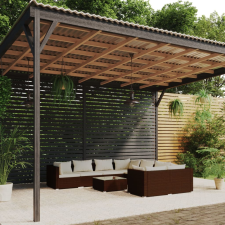 vidaXL 9-részes barna polyrattan kerti ülőgarnitúra párnákkal kerti bútor