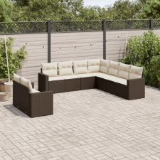 vidaXL 9-részes barna polyrattan kerti ülőgarnitúra párnákkal kerti bútor