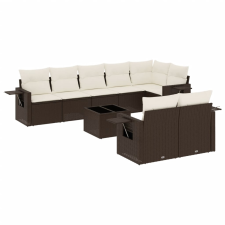 vidaXL 9 részes barna polyrattan kerti ülőgarnitúra párnákkal (3220432) kerti bútor