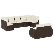 vidaXL 9 részes barna polyrattan kerti ülőgarnitúra párnákkal (3221822) kerti bútor