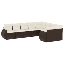 vidaXL 9 részes barna polyrattan kerti ülőgarnitúra párnákkal (3221842) kerti bútor